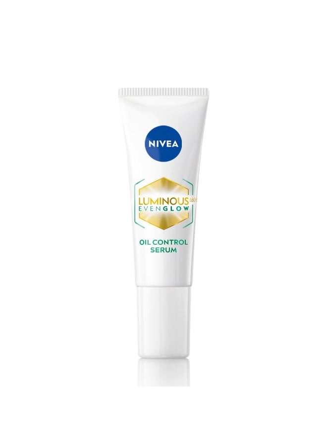 NIVEA Luminous Even Glow Oil Control Face Crème & Moisturiser Serum with Thiamidol (60X more effective than Vitamin C), Salicylic Acid, Hyaluronic Acid, Green Tree extracts for Dark Spots Reduction & Hydration| 10ml - Image 1